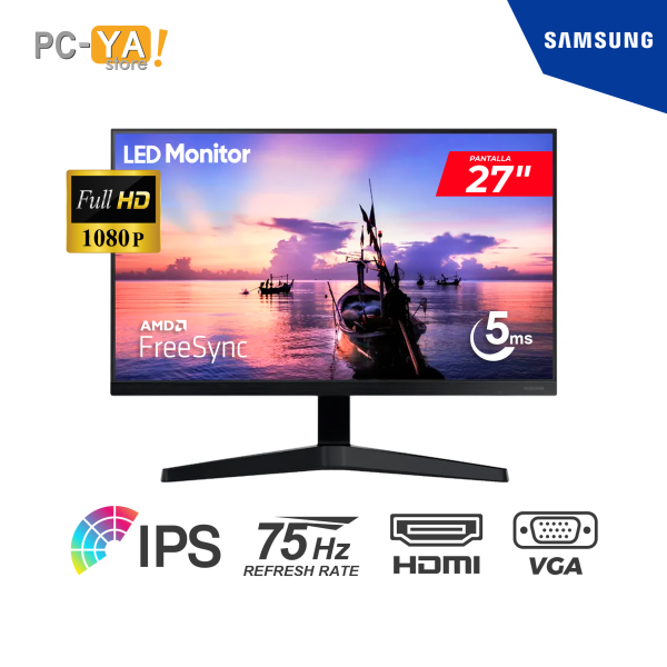 MONITOR LED 27" SAMSUNG  LF27T350FHLXPE FHD IPS VGA /  HDMI, 1920 X 1080  BLACK