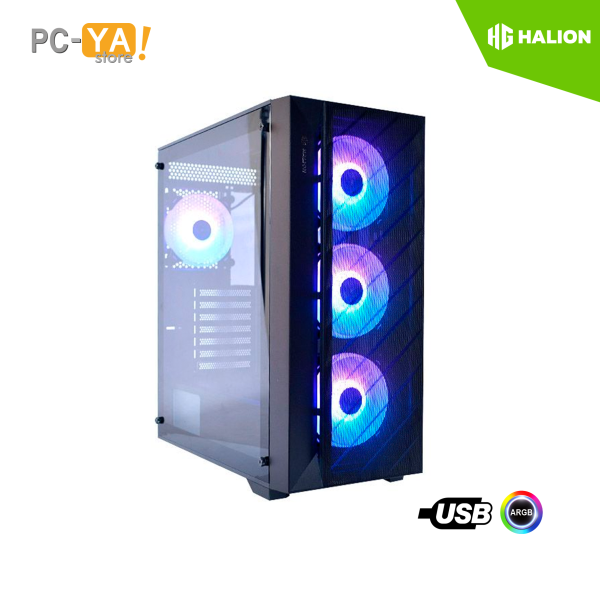 CASE GAMER HALION FOXTROT 02 METAL 4xARGB S/FUENTE NEGRO