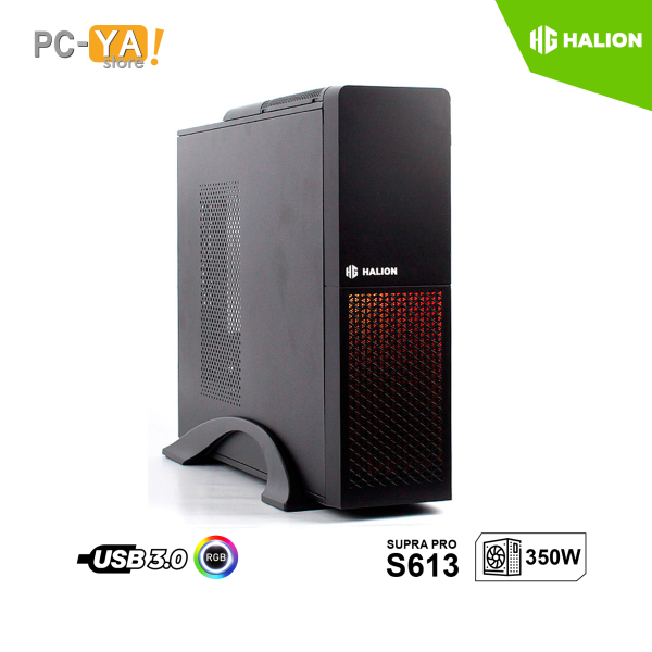 CASE HALION SLIM SUPRA-PRO S613 350W USB 3.0 USB-C RGB NEGRO