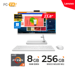 TODO EN UNO LENOVO  3 24ADA6 RYZEN 3-3250U 8GB RAM(Ampliable a 16GB)  256GB SSD Windows11 Home 23.8 FHD BLANCO