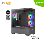 CASE GAMER HALION JUPITER K04 FULL VIDRIO 6xARGB S/FUENTE NEGRO ATX