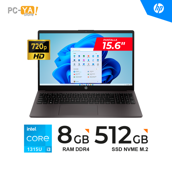 LAPTOP HP 250 G10 15.6" LED HD Core i3-1315U hasta 4.50GHz 8GB DDR4-3200MHz 512GB No Incluye Sistema Operativo