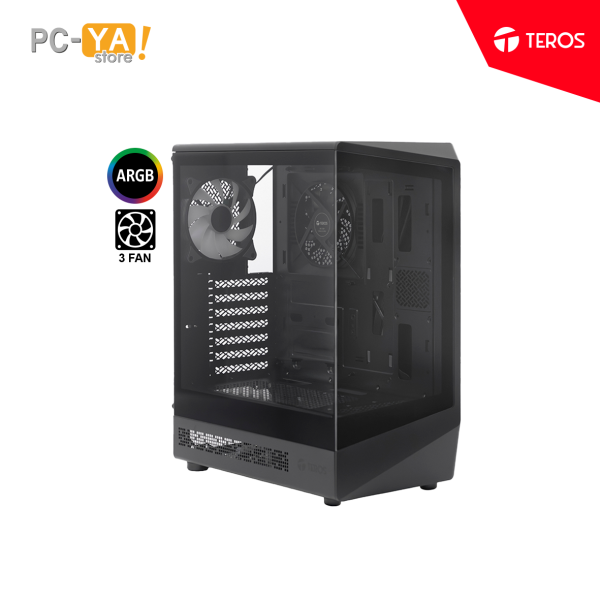 CASE GAMER TEROS TE-1321G Mid Tower S/FUENTE USB 3.0 / ( USB 2.0  TIPO C )   4 FAN ARGB, NEGRO