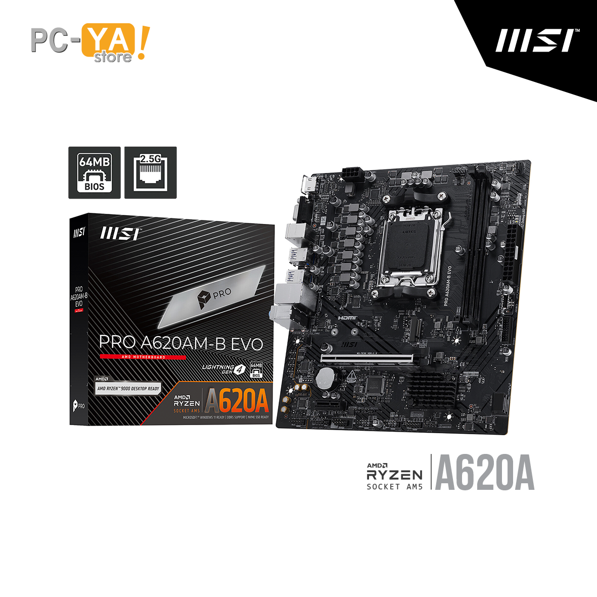 911-7E36-002 PLACA MSI PRO A620AM-B EVO AM5 2DDR5 HDMI DP Micro ATX - Imagen 1