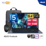 LAPTOP ASUS VIVOBOOK 15 X1504VA-BQ4609 15.6" FHD IPS Core 5-120U 1.4-5.0GHz 16GB DDR5 512GB Mochila + Mouse No Incluye Sistema Operativo.