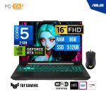 LAPTOP ASUS TUF GAMER FX607VJB-RL209 F16 16" WUXGA IPS 144Hz Core 5 210H hasta 4.8G/8GB DDR5 512GB RTX 3050 6GB No Incluye Sistema Operativo.