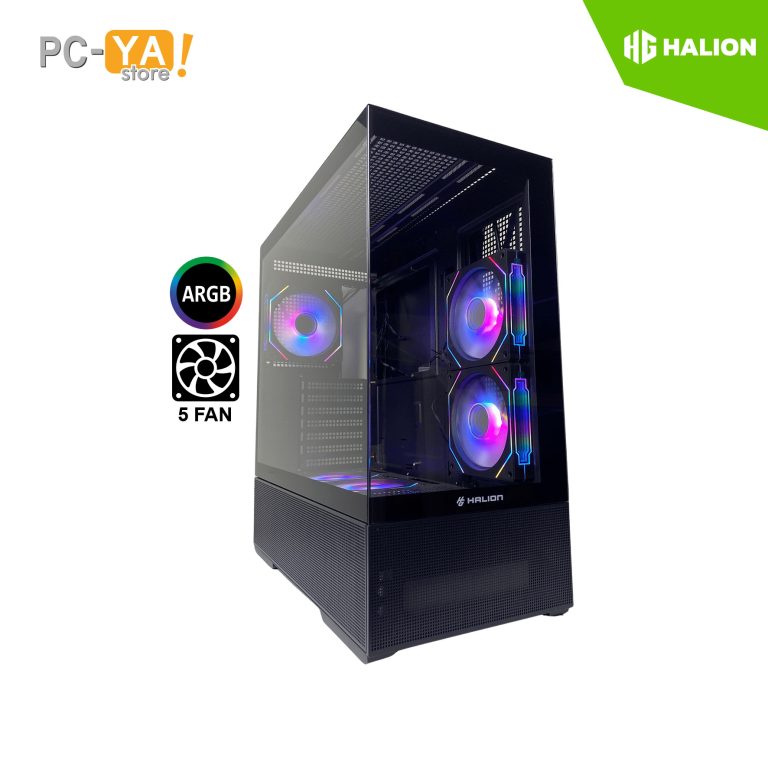 CASE GAMER HALION CRYSTAL 706B S/FUENTE PANEL VIDRIO TEMPLADO 5 COOLER ...