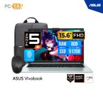 LAPTOP ASUS VIVOBOOK Go 15 E1504FA-BQ5556 15.6" FHD IPS  AMD Ryzen 5 40  8GB DDR5  512GB M.2  Mochila + Mouse  No Incluye Sistema Operativo.