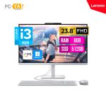 PC TODO EN UNO LENOVO A100 23.8" FHD IPS Core i3-N305 hasta 3.8GHz 8GB DDR4-3200MHz 512GB WINDOWS 11 HOME Blanco